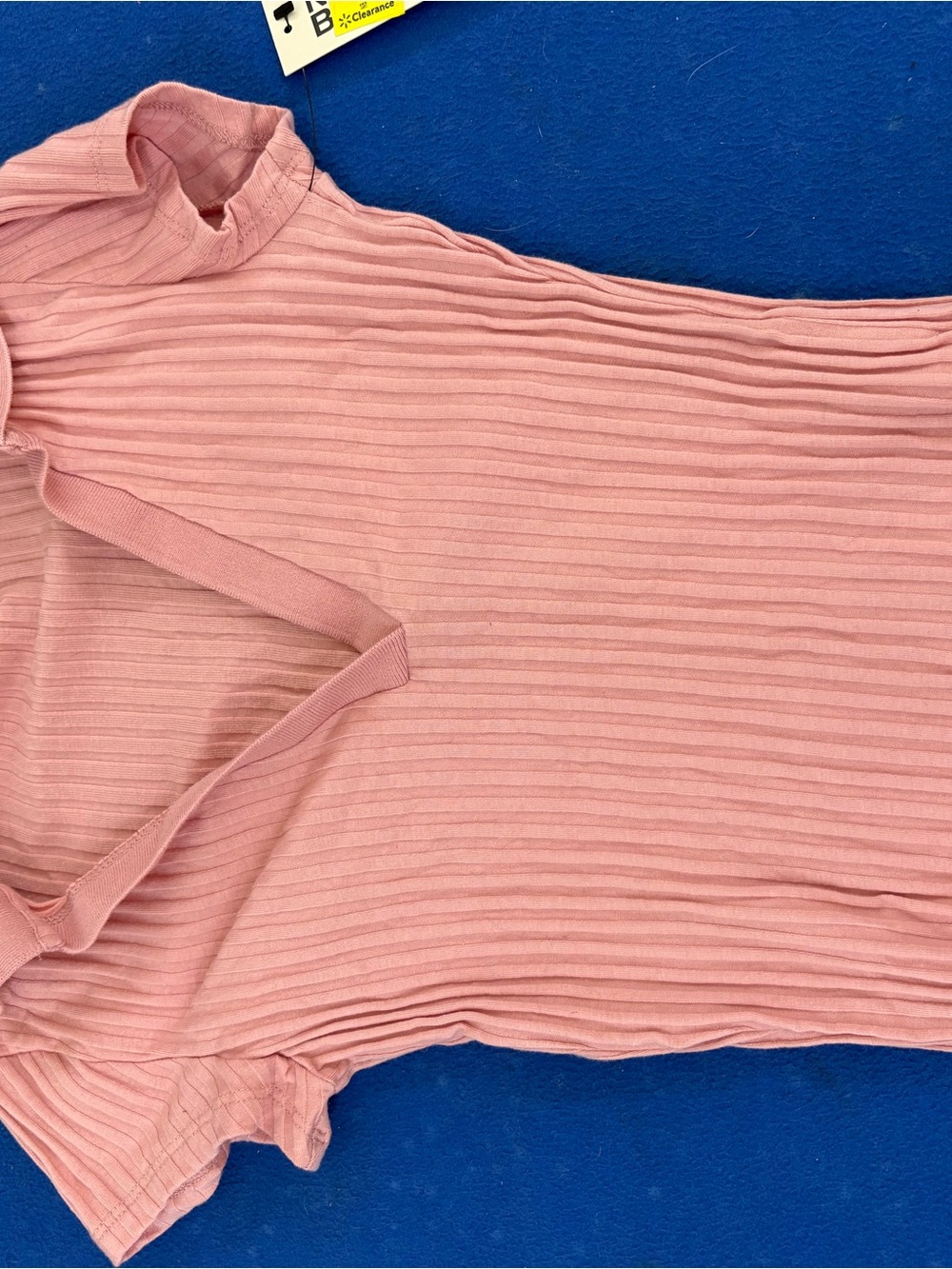 Ribbed Mock Neck Pink Women’s Top